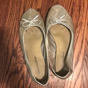 Silver see-through ballet flats